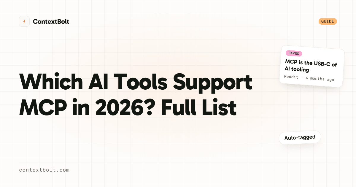 Which AI Tools Support MCP in 2026? Full List | ContextBolt
