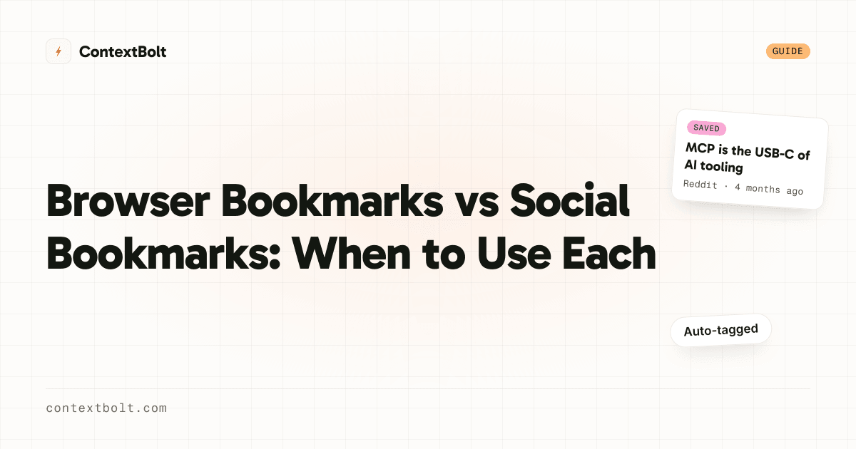 Browser Bookmarks vs Social Bookmarks: When to Use Each